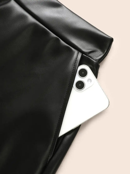 Pu Leather A-Line Skirt