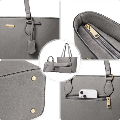 4PCS Women Fashion Handbags Purses Wallet Tote Shoulder Bags
