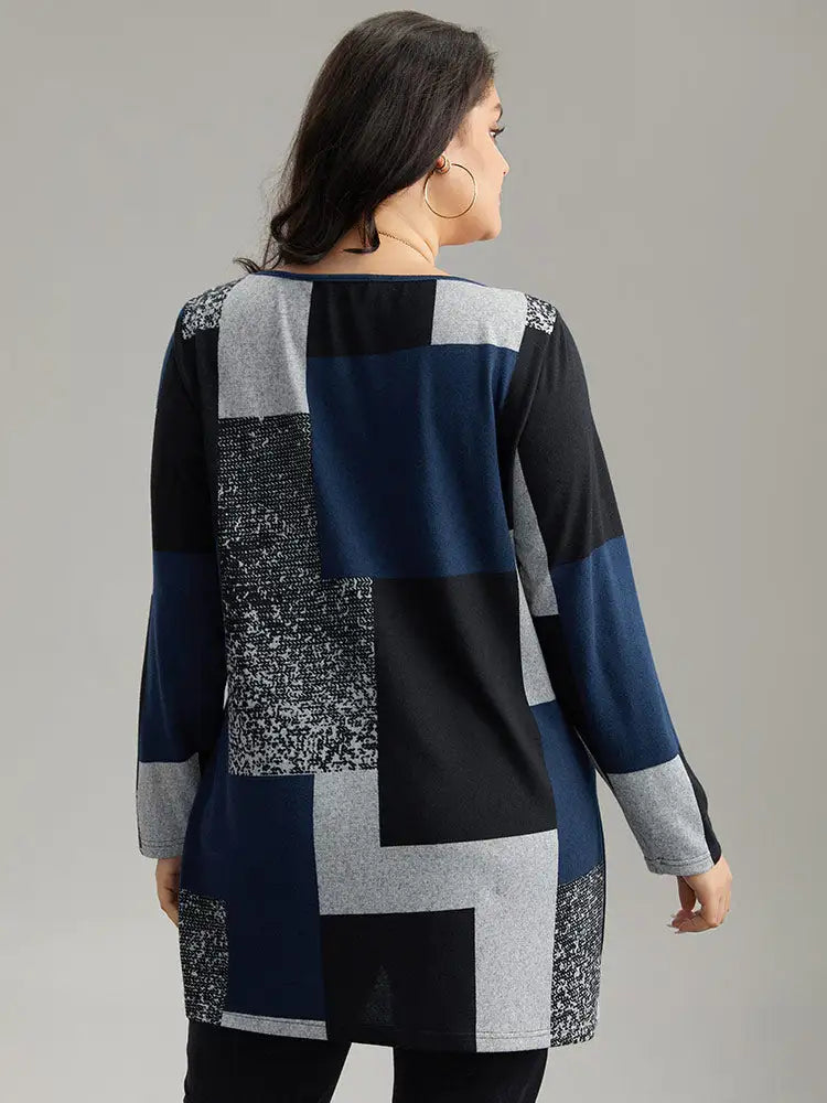 Colorblock Contrast Round Neck T-Shirt