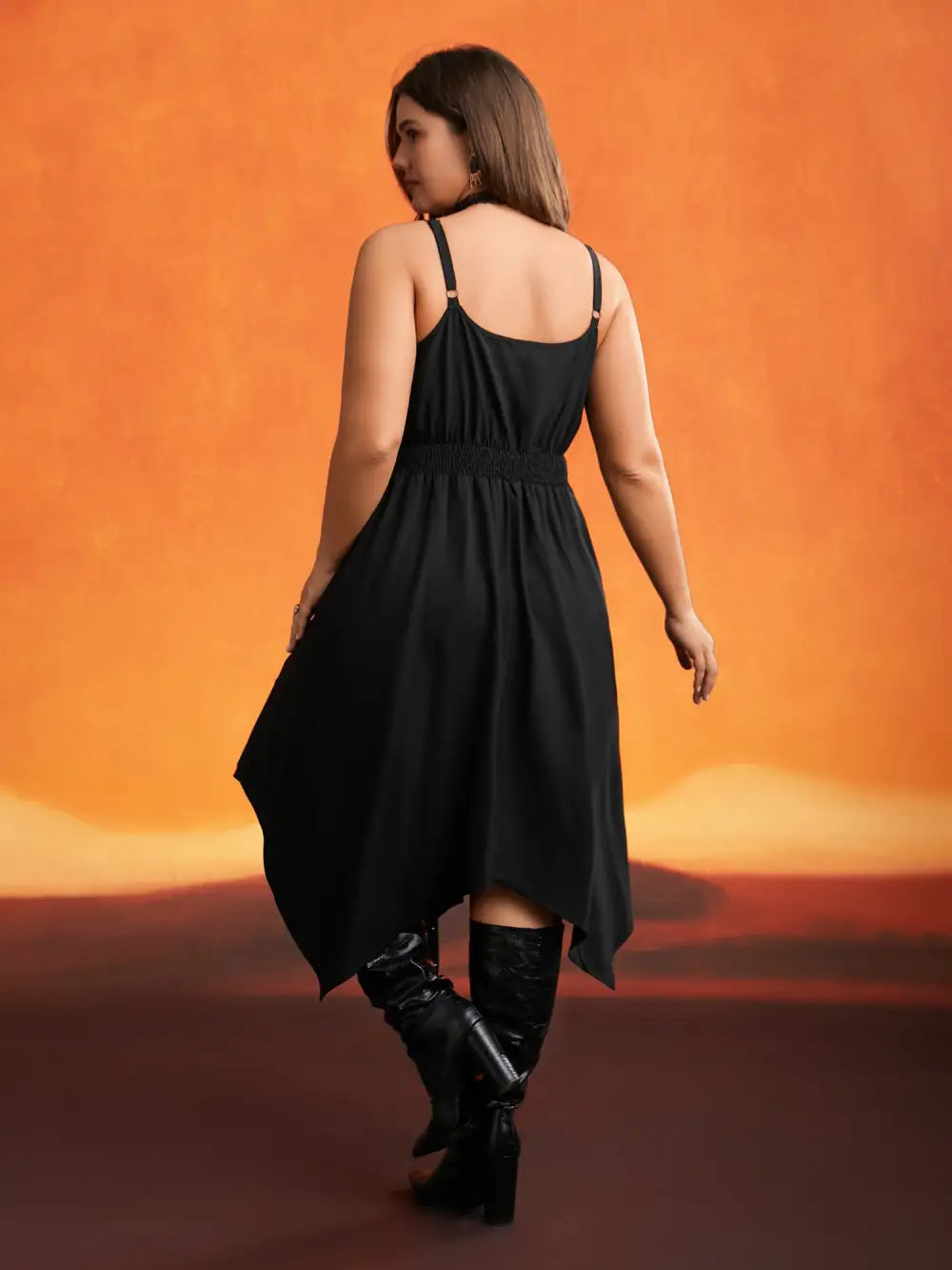Mystic Irregular Lace Up Midi Dress