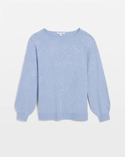 Embroidered Boatneck Sweater