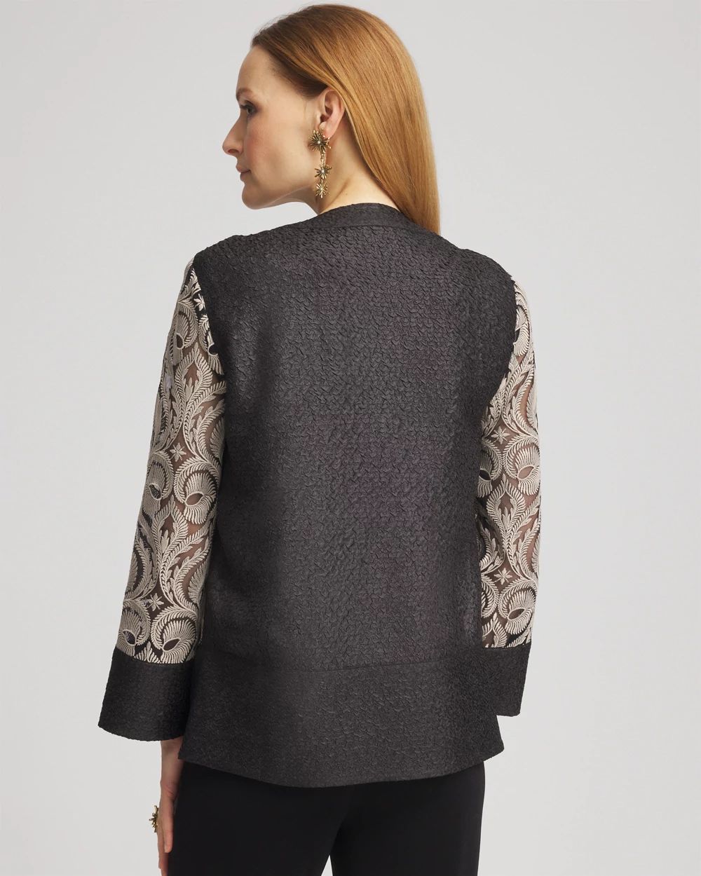 TravelersTM Collection Crushed Lace Jacket