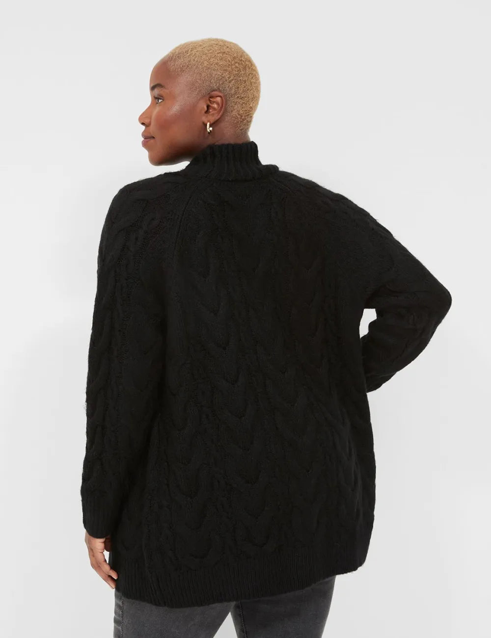 Open-Front Cable Knit Cardigan