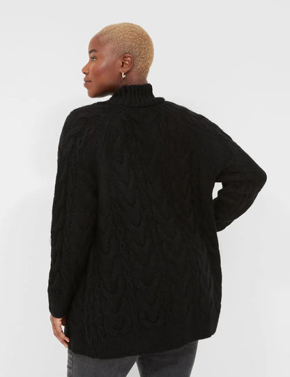 Open-Front Cable Knit Cardigan