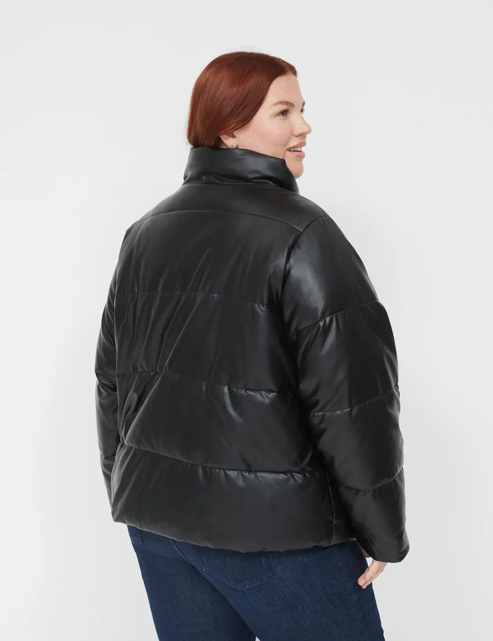 Faux-Leather Puffer