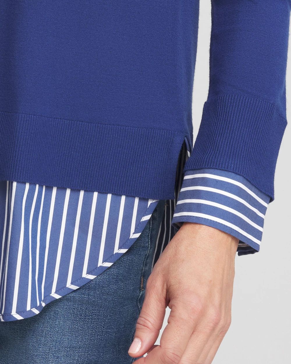 Built-In Shirt Knit Sweater