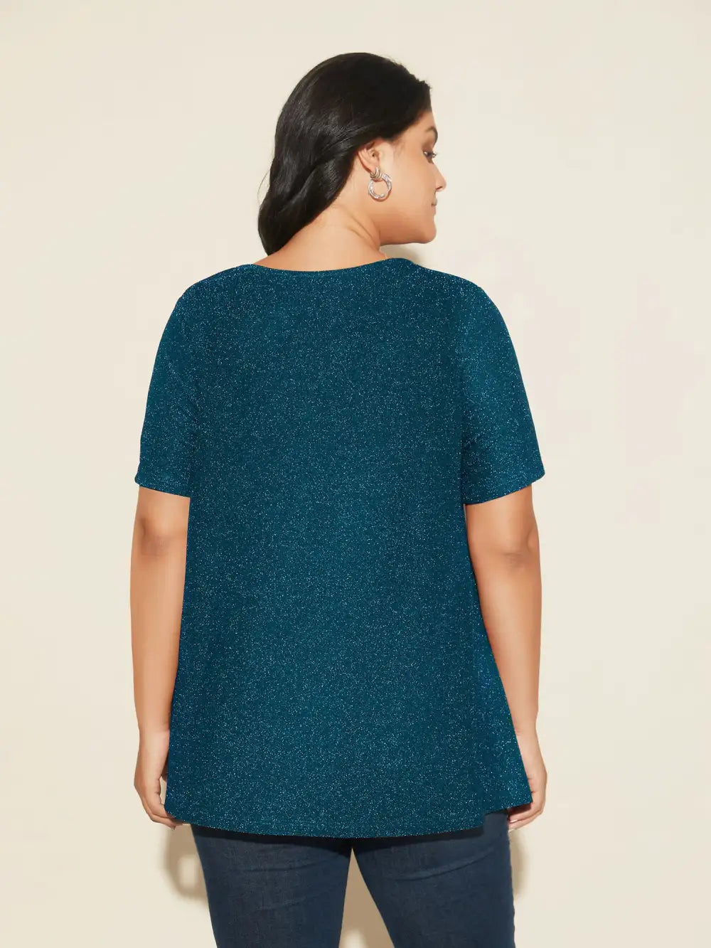 Shimmering Gold & Silver Thread A-Line Tee