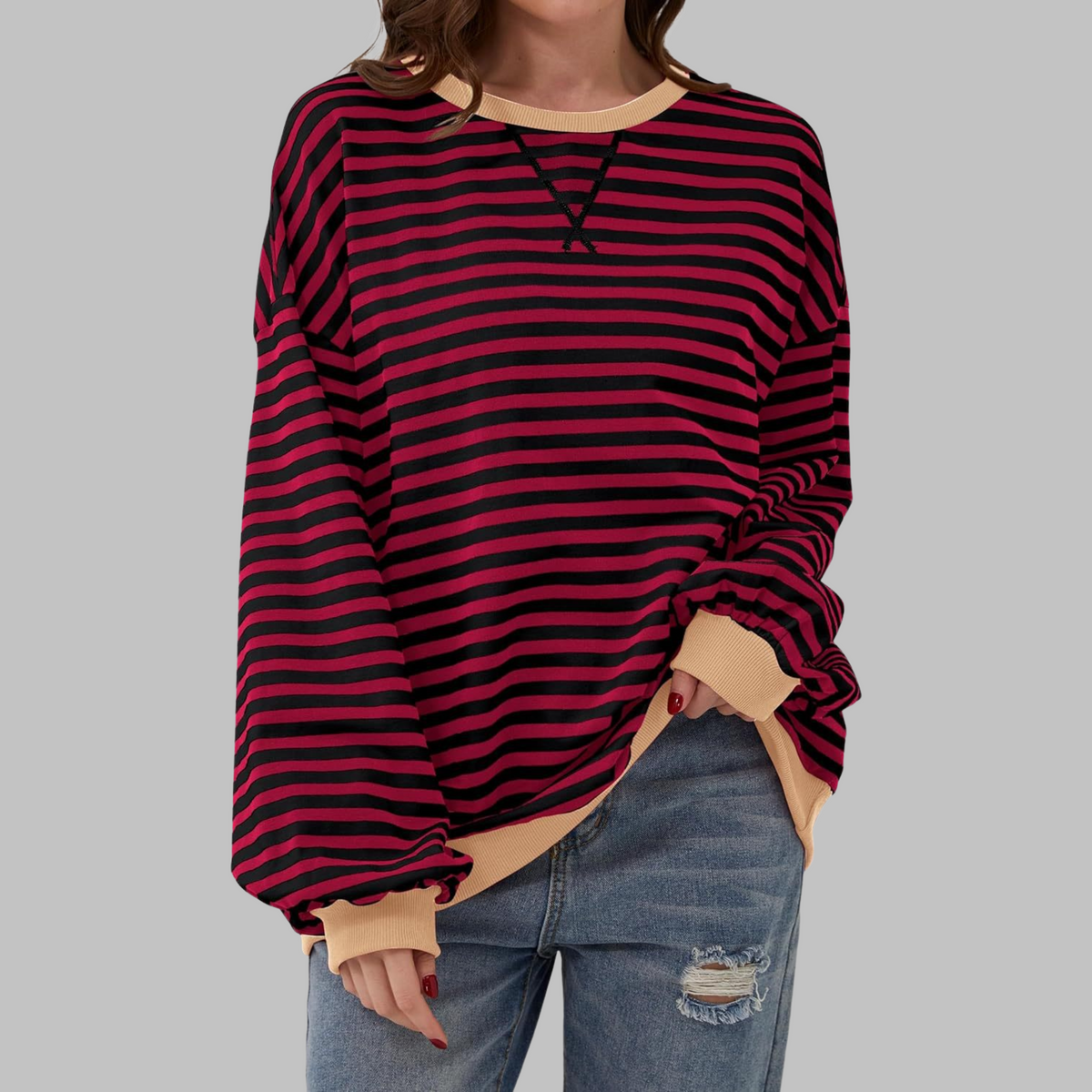 Amelia - Soft-Touch Striped Jumper