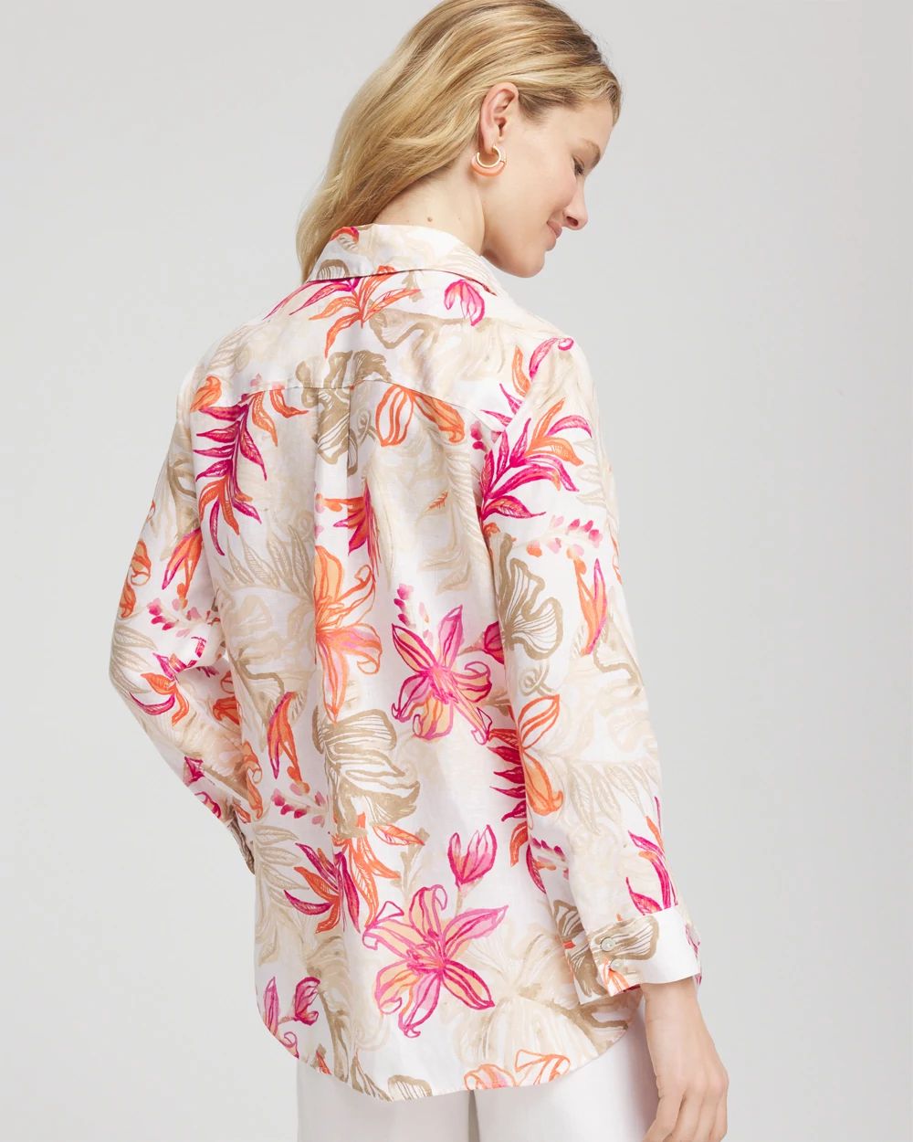 No IronTM Tropical Floral Linen Shirt