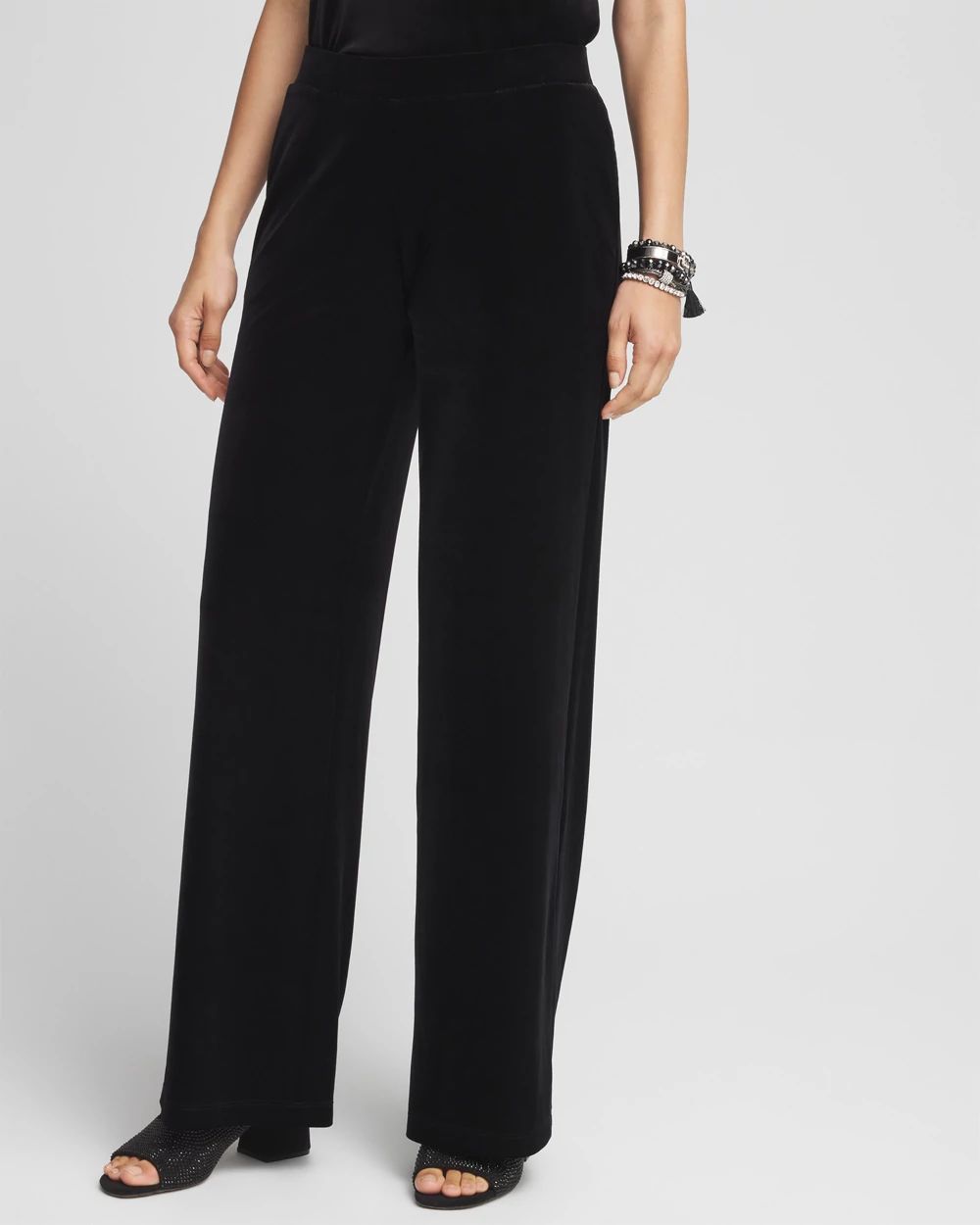 Petite TravelersTM Velvet Wide Leg Pant