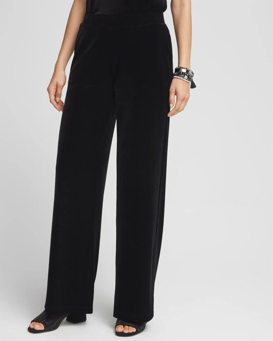 Petite TravelersTM Velvet Wide Leg Pant