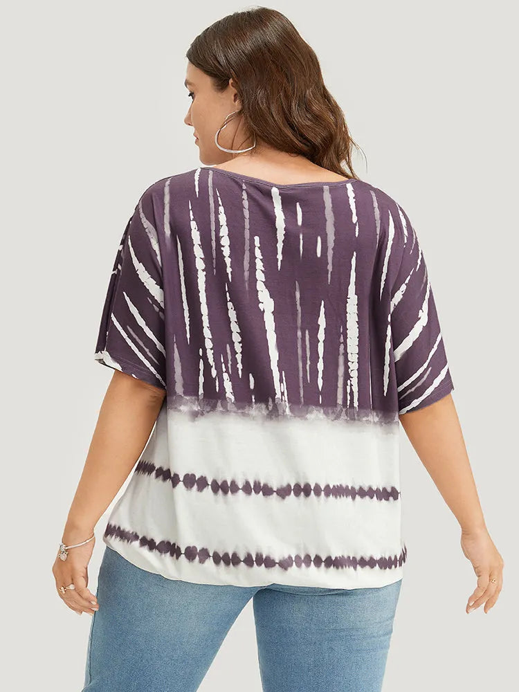 Tie Dye Batwing Sleeve T-shirt