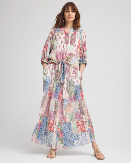 Floral Paisley Maxi Skirt