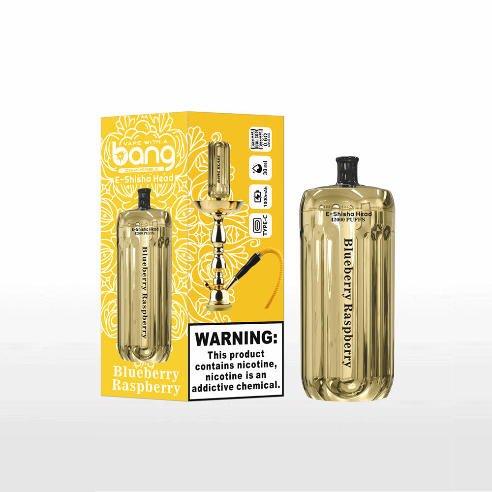 Bang E-Shisha Head 42000 42K Puffs Gold LED Display Disposable Vape