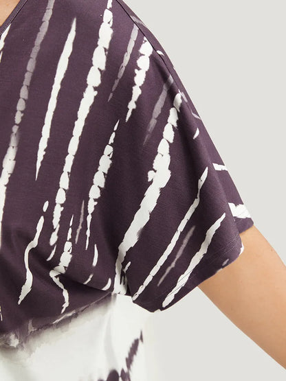 Tie Dye Batwing Sleeve T-shirt