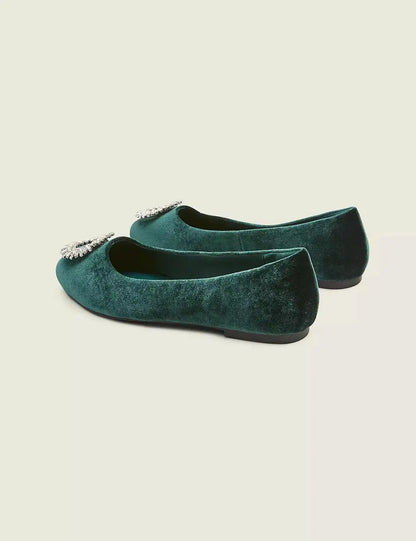 Dream Cloud Embellished Velvet Ballet Flat