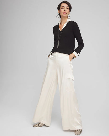 Sequin Built-In Shirt Knit Sweater