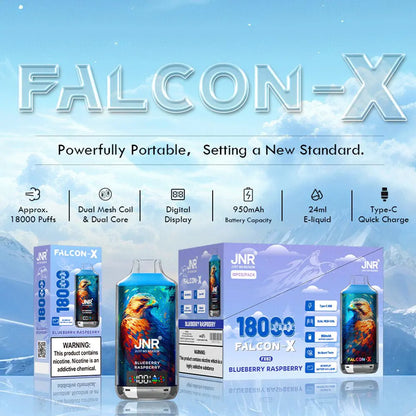 JNR FALCON X 18000 18k Puffs Original Model LED Display Disposable Vape