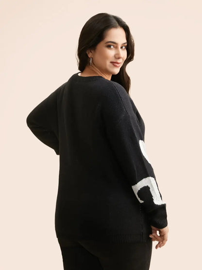 Mystic Cat Knit Crew Neck Pullover