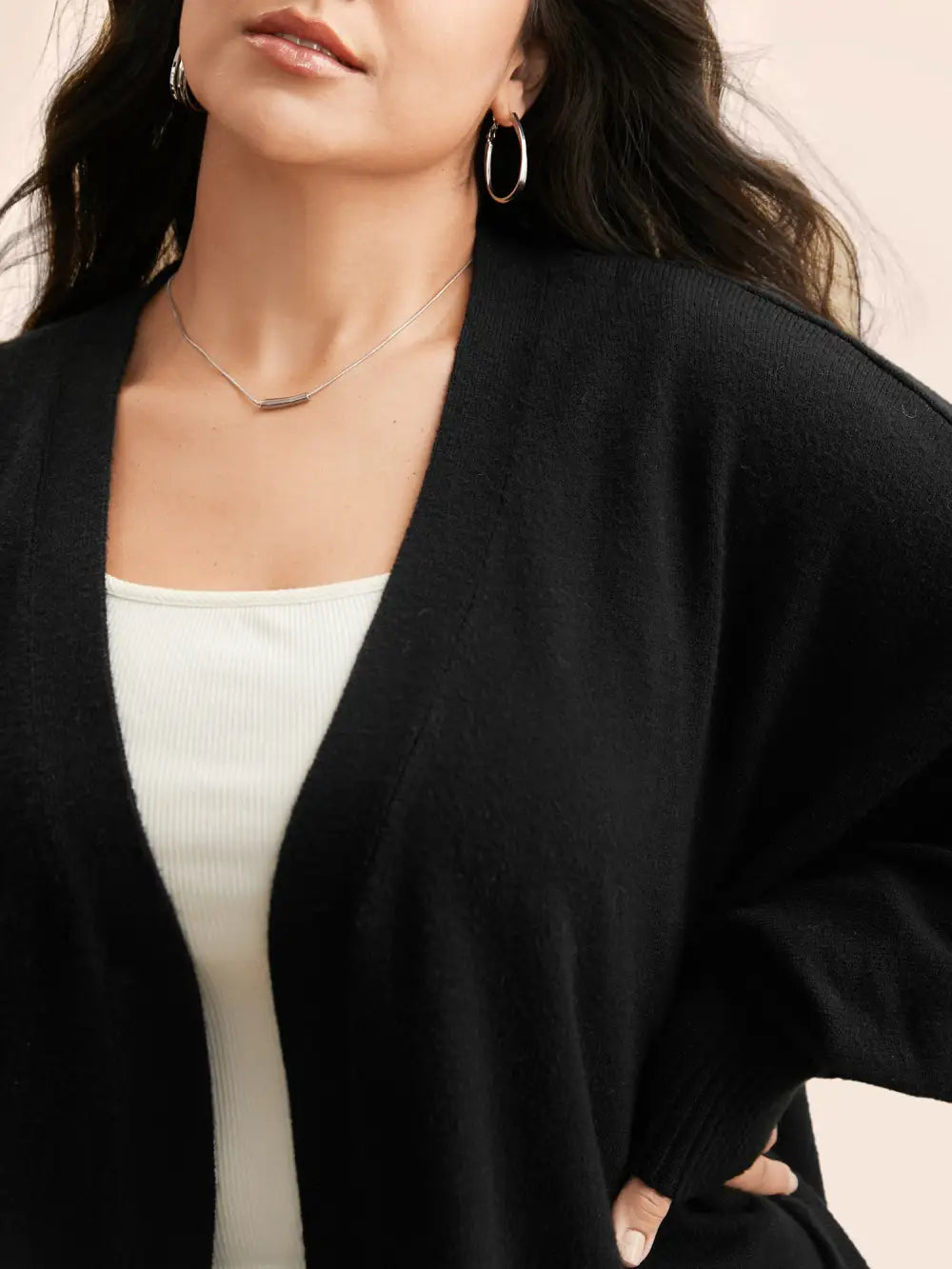 Supersoft Curved Hem Open Cardigan