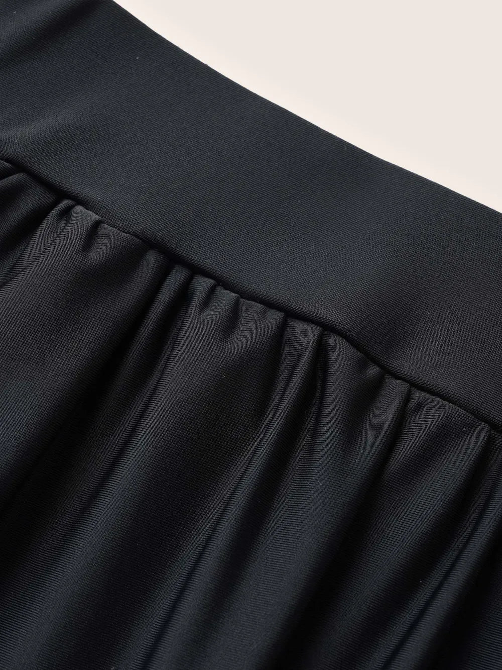 Solid Gathered High Rise Pocket Swim Bottom