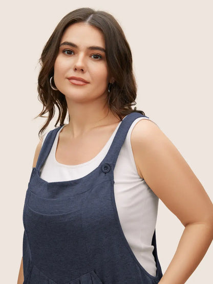 Supersoft Essentials Solid Pleated Pocket Jumpsuit
