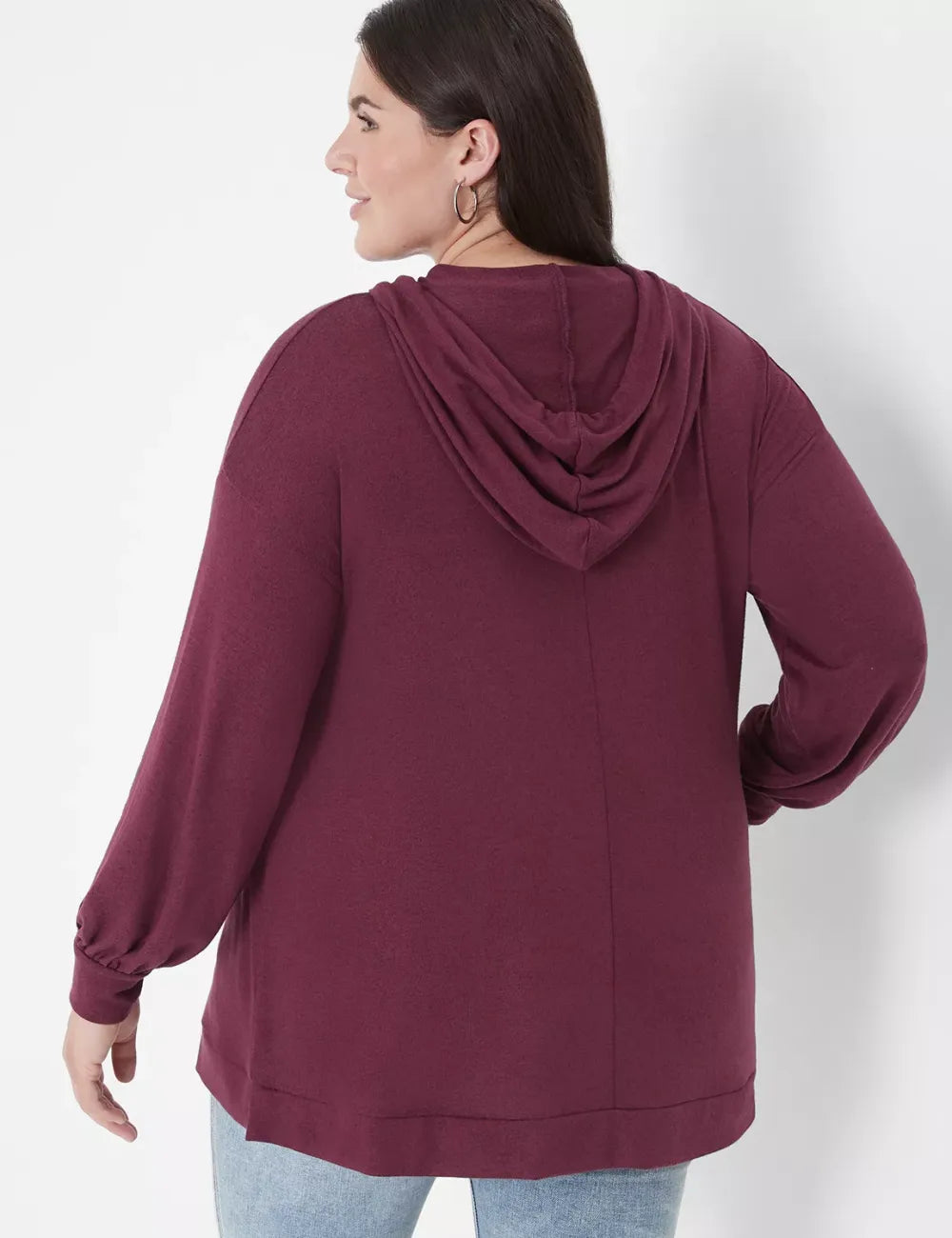 Relaxed Blouson-Sleeve Hacci Hoodie