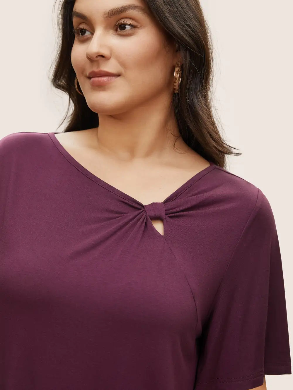 Supersoft Essentials Twist Front Asymmetrical Neck T-Shirt