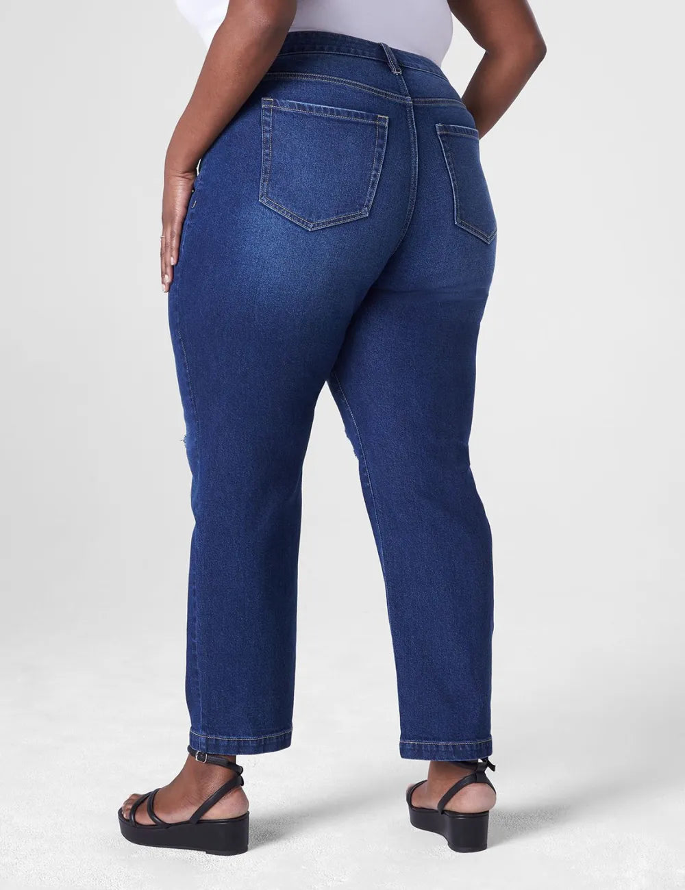 Signature Fit Slim Straight Ankle Jean - Slight Destruction