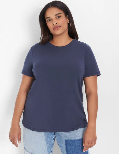 Crew-Neck Ribbed Layering Tee