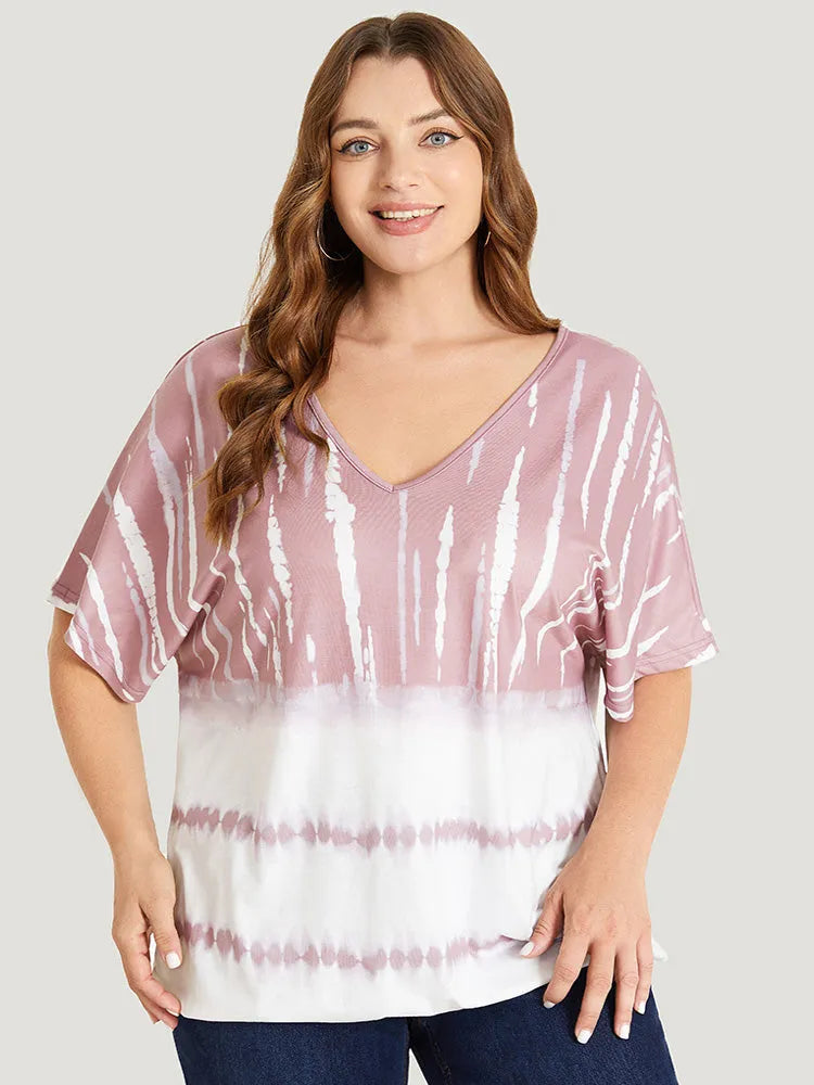 Tie Dye Batwing Sleeve T-shirt
