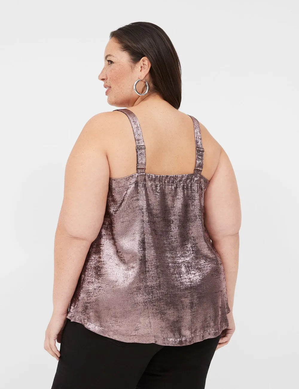 Relaxed V-Neck Satin Slip Cami