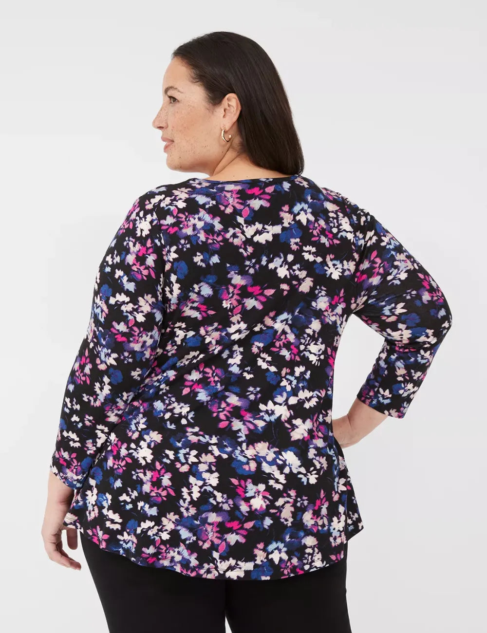 Swing 3/4-Sleeve Smocked Yoke Top