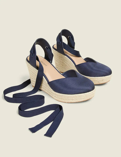Dream Cloud Ankle-Tie Espadrille Wedge