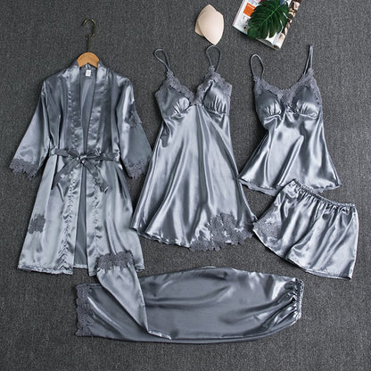 Emirae - Five-Piece Ice Silk Nightgown