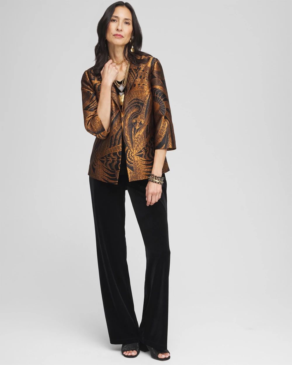 TravelersTM Collection Floral Jacquard Jacket