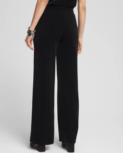 Petite TravelersTM Velvet Wide Leg Pant