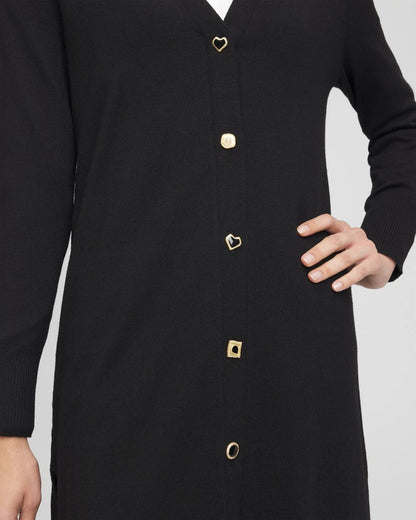 Cashmere-Blend Long Button-Up Cardigan