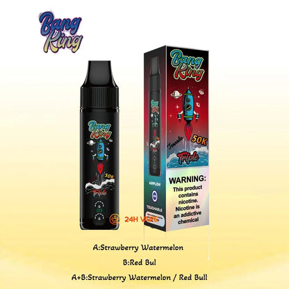 Bang King Triple 50000 50K Puffs 3 in 1 Flavors Original Rechargeable Disposable Vape