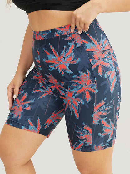 High Waist Pocket Side Swim Shorts