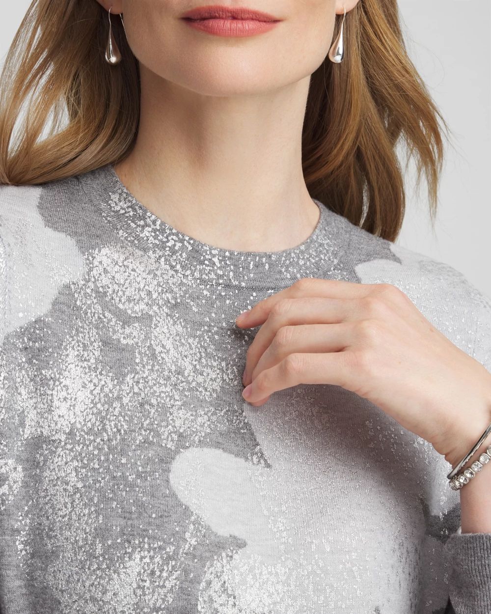Silver Foil Intarsia Sweater