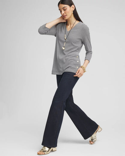 Stripe V-neck Tunic