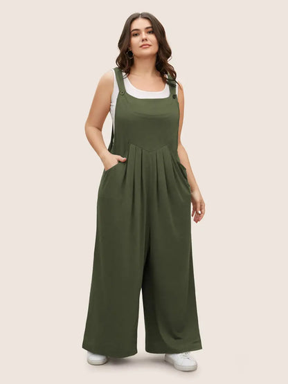 Supersoft Essentials Solid Pleated Pocket Jumpsuit
