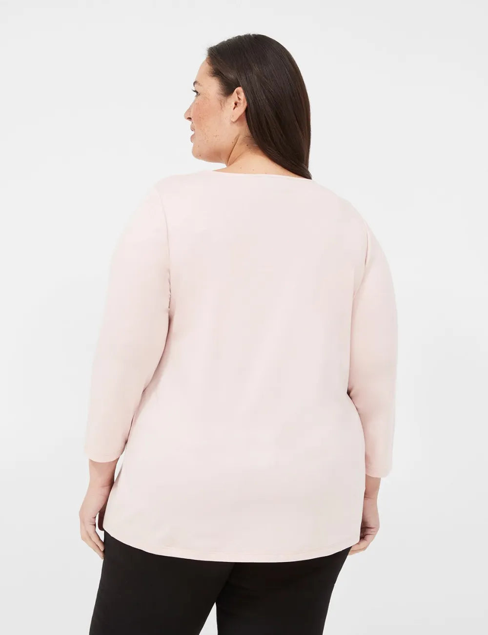 Swing 3/4-Sleeve Pleat-Front Top