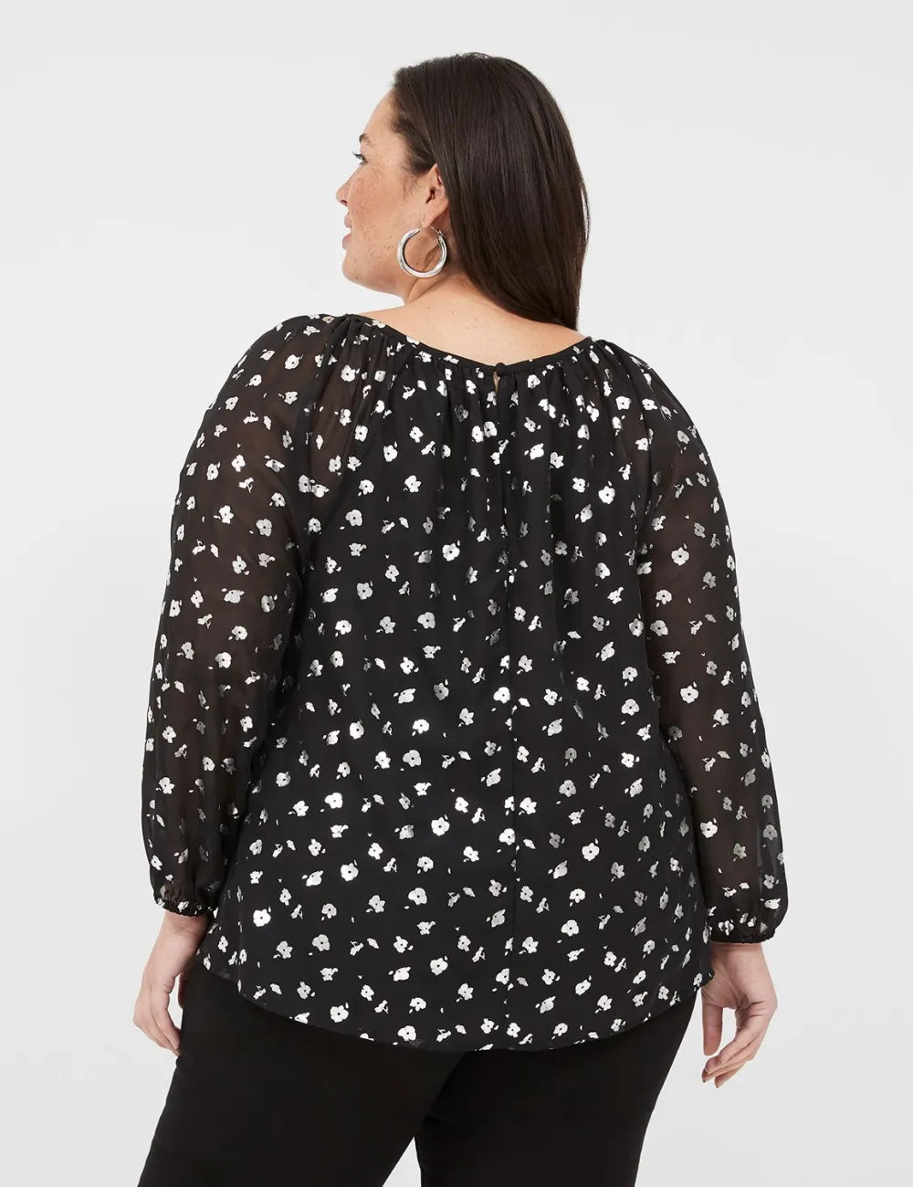 Swing Chiffon Boatneck Blouse