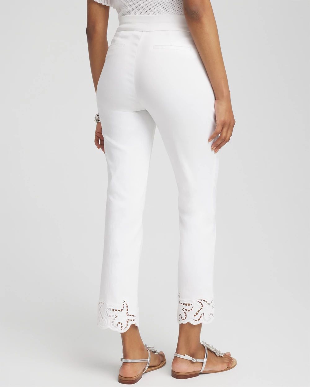 BrigitteTM Pull-On Cutwork Cropped Pants