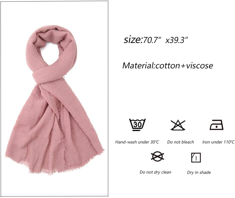 Soft Cotton Hemp Scarf Wrap Long Hijab Scarves for Women
