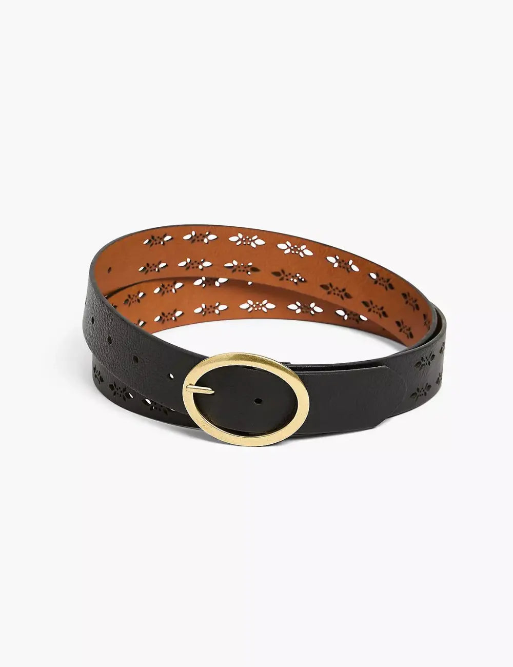 Reversible Perforated Faux-Leather Versatile Belt