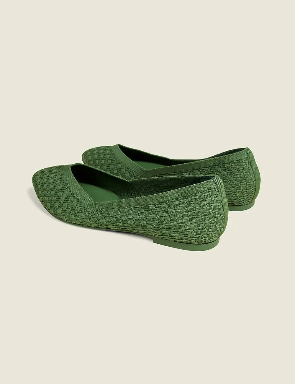 Stretch Knit Pointed Toe Ballet Flat