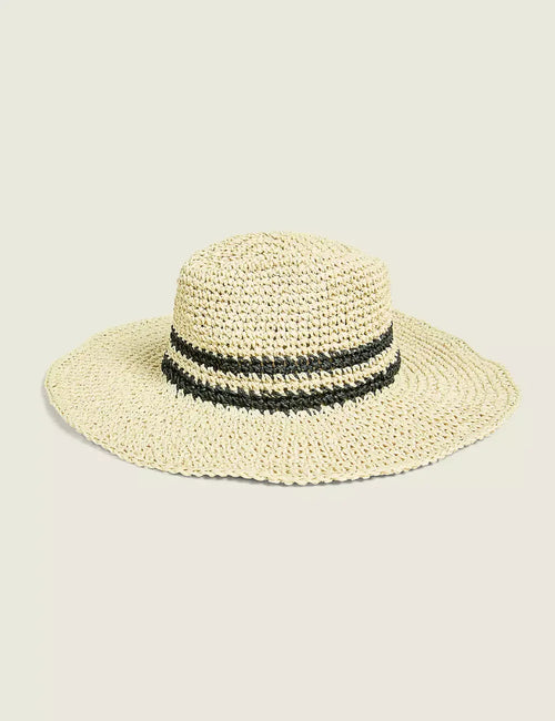 Straw Hat With Interior Adjustable Tie